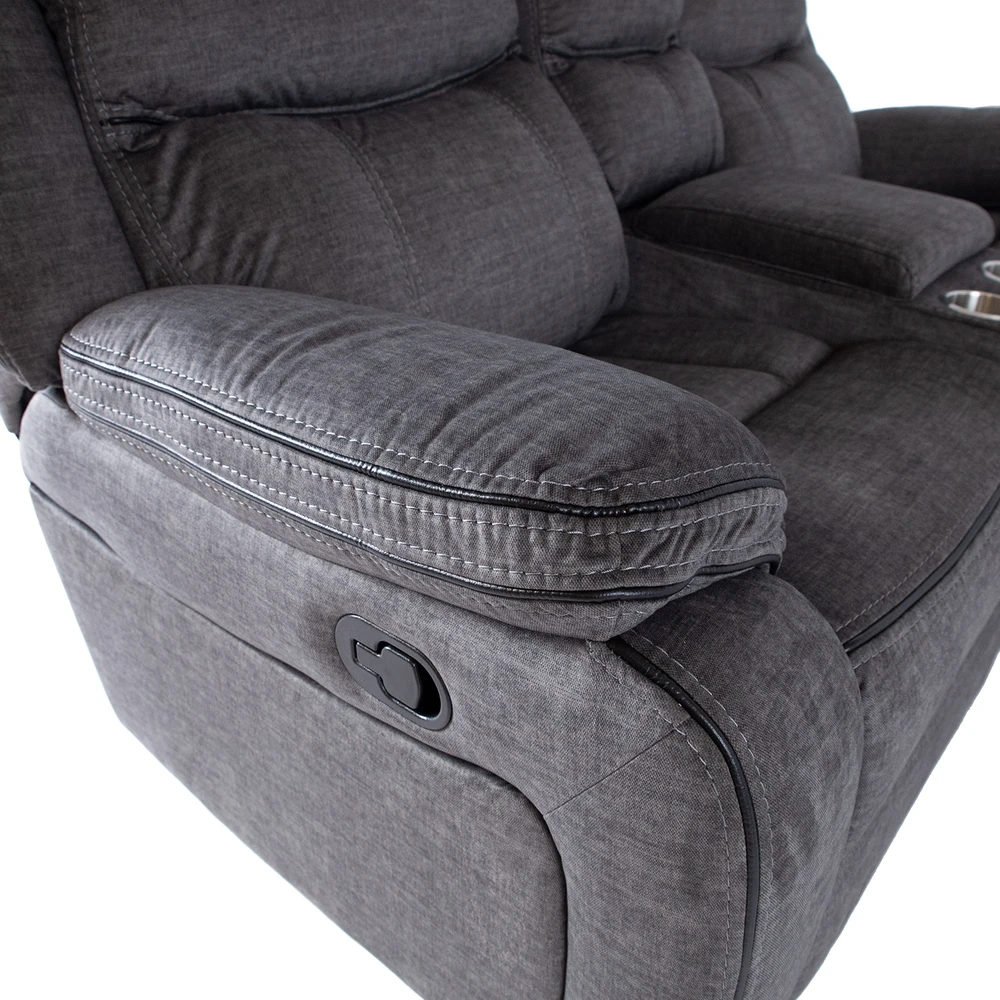 Fotelis Home4You Atlošas sofa GENTRY 2-vietė su rankiniu mechanizmu, pilka