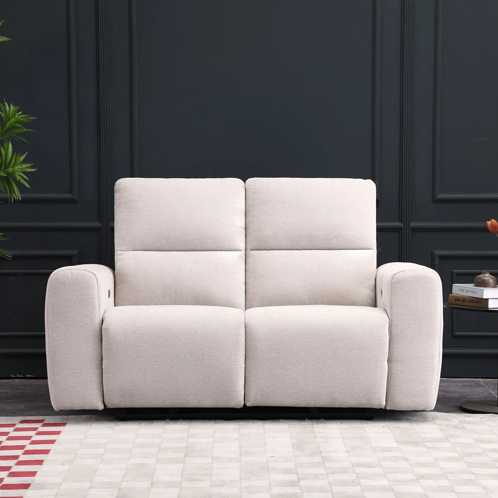 Home4You Sofa su reglaineriu MATIAS Dvivietė Šviesiai smėlio