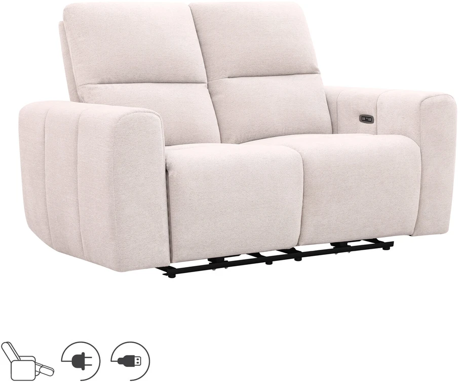 Home4You Sofa su reglaineriu MATIAS Dvivietė Šviesiai smėlio