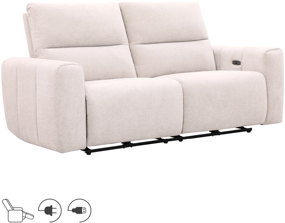 Home4You Trivietė atlošiama sofa MATIAS su elektriniu mechanizmu, šviesiai smėlio spalvos