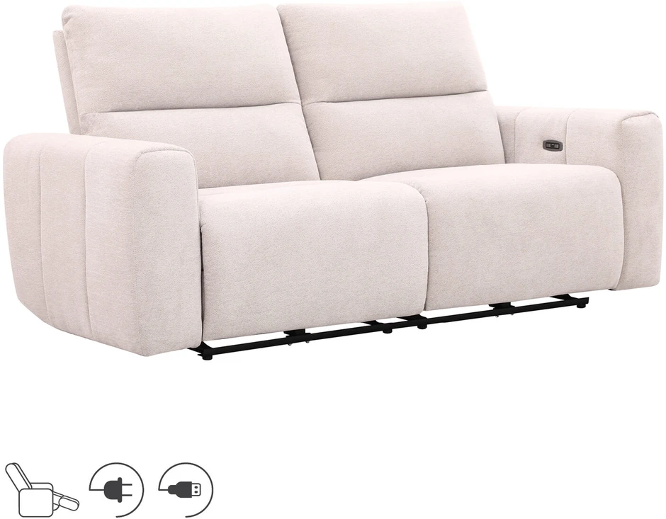 Home4You Sofa su reglaineriu MATIAS Trivietė Šviesiai smėlio