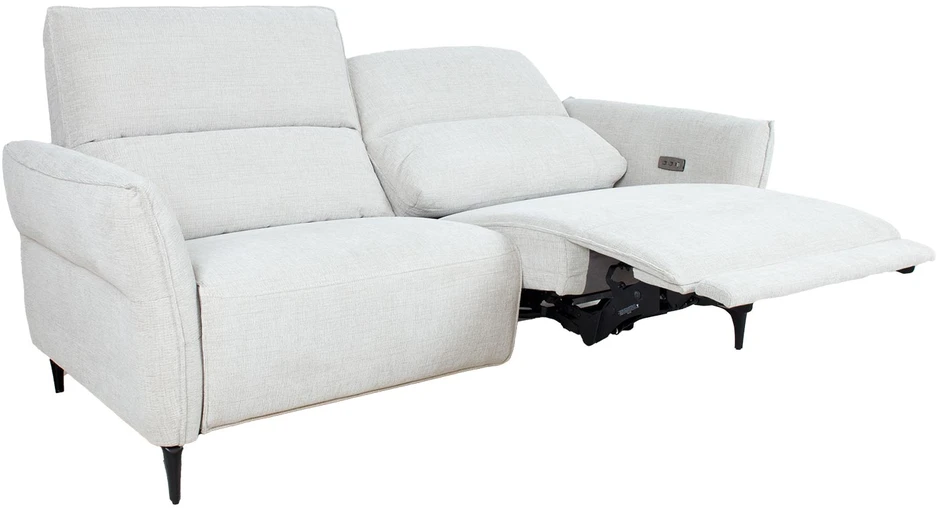 Home4You Trivietė atlošiama sofa MIAMI su elektriniu mechanizmu, šviesiai smėlio spalvos