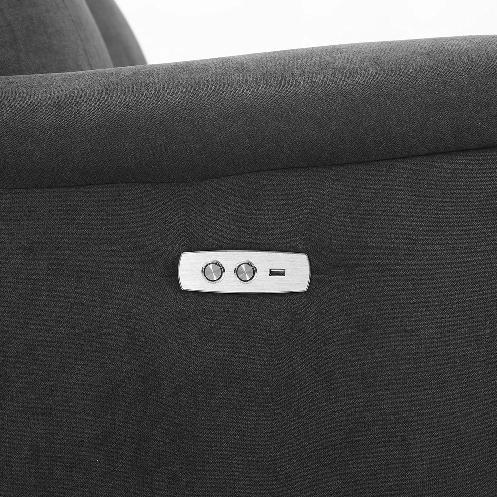 Home4You Trivietė atlošiama sofa MILO su elektriniu mechanizmu, pilka