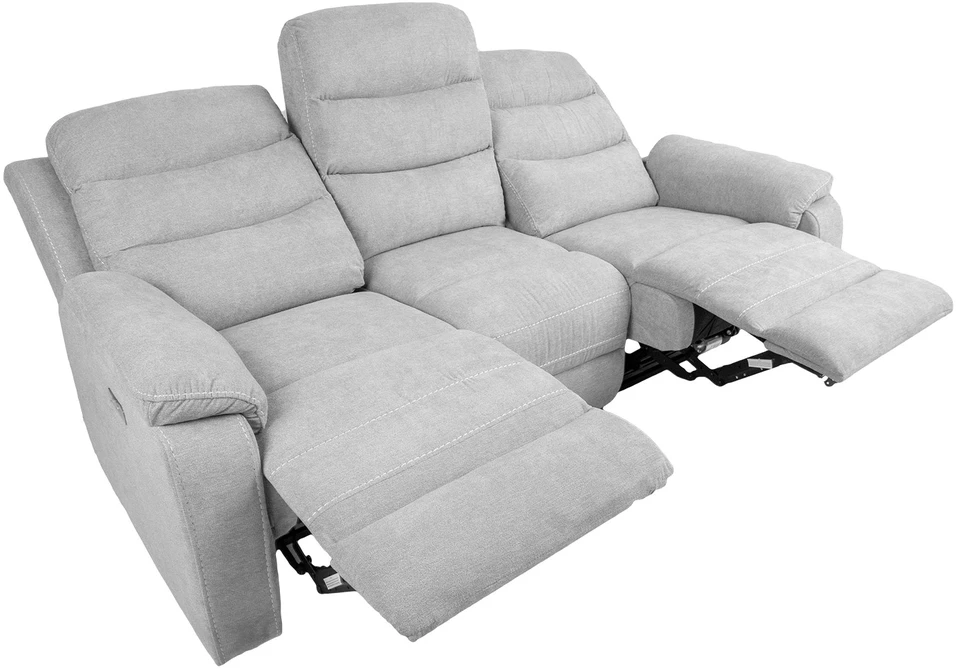 Home4You Trivietė atlošiama sofa MIMI su elektriniu mechanizmu, šviesiai pilka