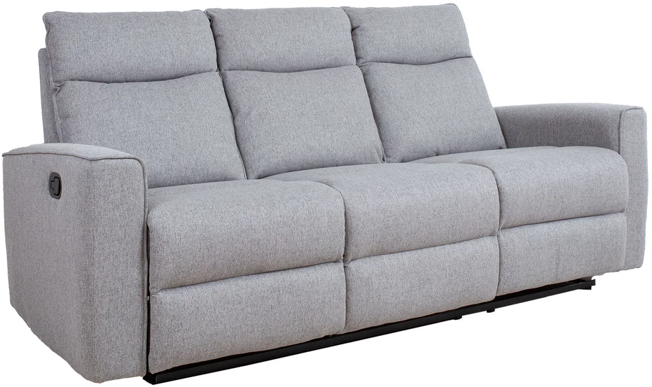 Home4You Trivietė atlošiama sofa MORA su rankiniu mechanizmu, pilka