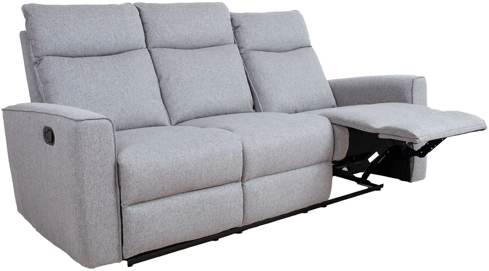 Home4You Trivietė atlošiama sofa MORA su rankiniu mechanizmu, pilka