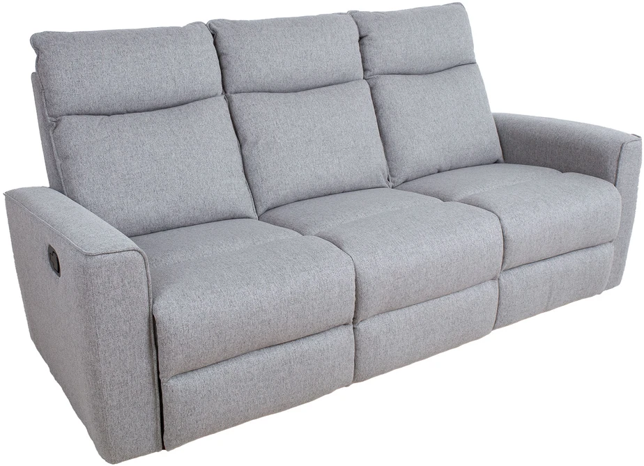 Home4You Trivietė atlošiama sofa MORA su rankiniu mechanizmu, pilka