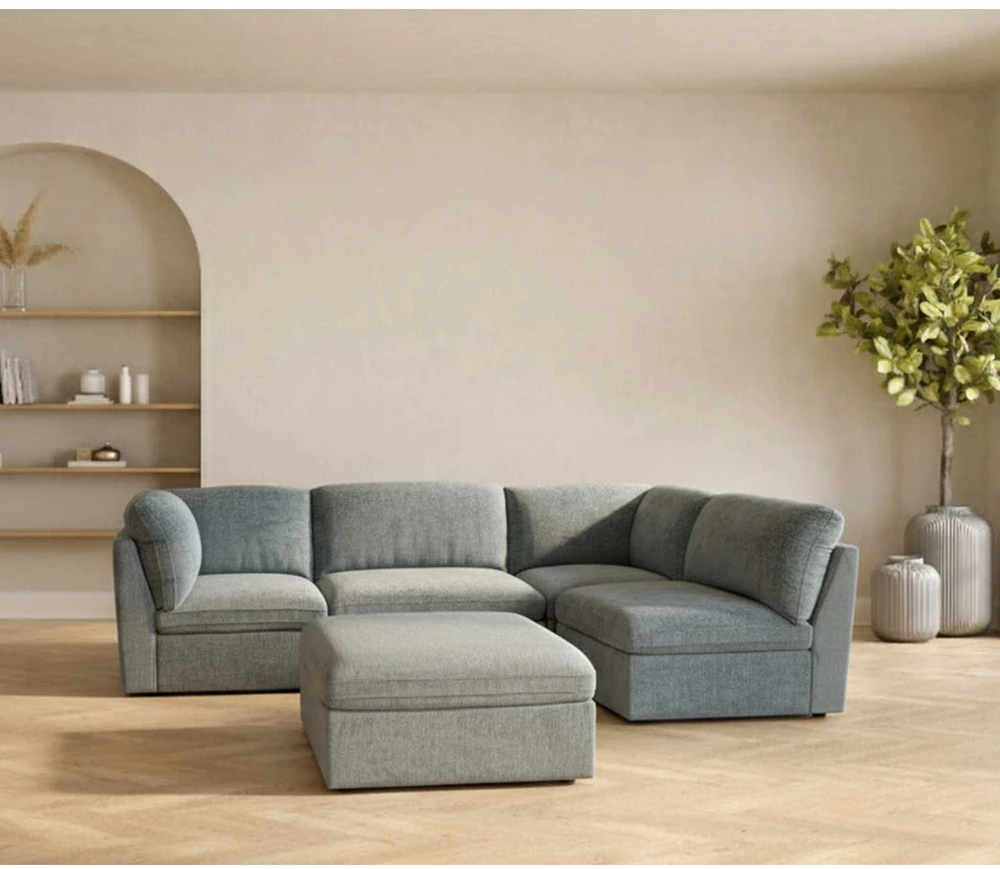 Home4You Modulinė sofa „SAMOA“, 5 dalių, vandenyno žalios spalvos