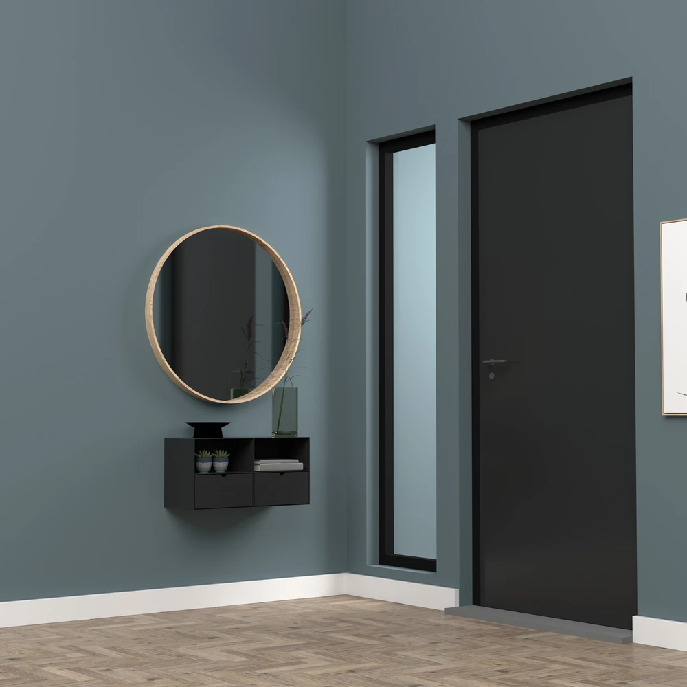 Home4You Actona naktinė spintelė Joliet juoda