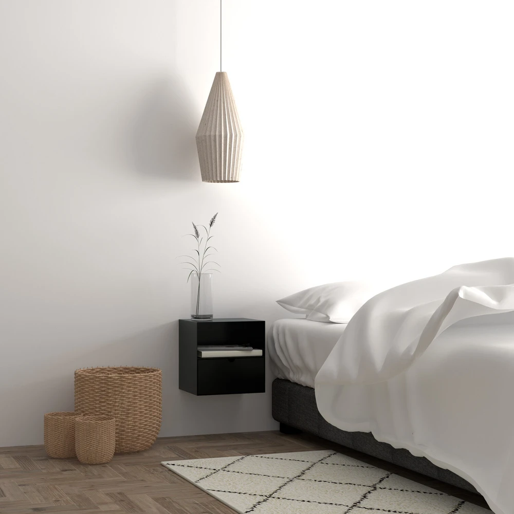 Home4You Actona naktinė spintelė Joliet juoda