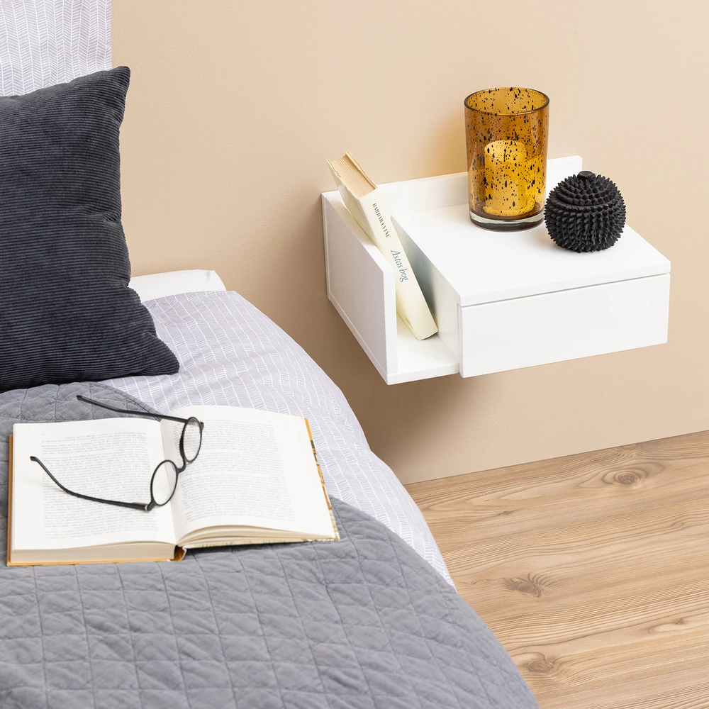 Home4You Actona Naktinė spintelė Ashlan II Balta