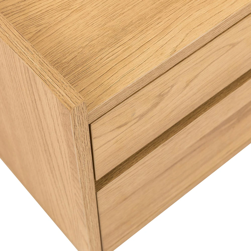 Home4You Nightstand SACHA 50x40xH40cm, melamine with oak decor