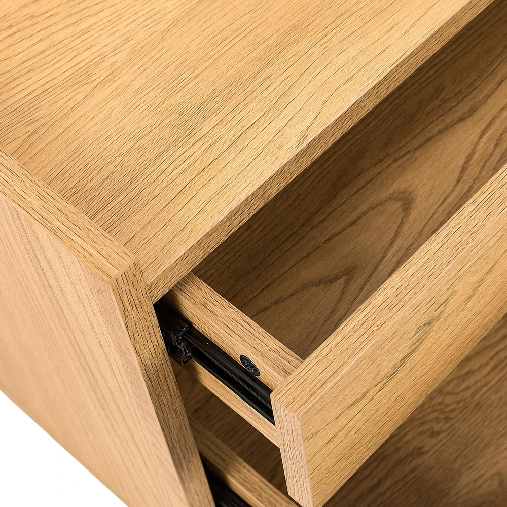 Home4You Nightstand SACHA 50x40xH40cm, melamine with oak decor