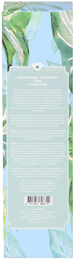 Lova Home4You Aromatinis difuzorius „PURE BOTANICS“ 100 ml, kokoso ir vanilės aromatas