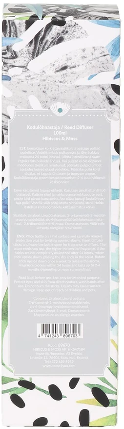Lova Home4You Aromatinis difuzorius „PURE BOTANICS“ 100 ml, „Hibiscus&amp;Moss“