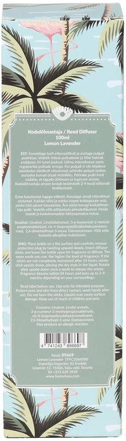Lova Home4You Aromatinis difuzorius „PURE BOTANICS“ 100 ml, citrina ir levanda