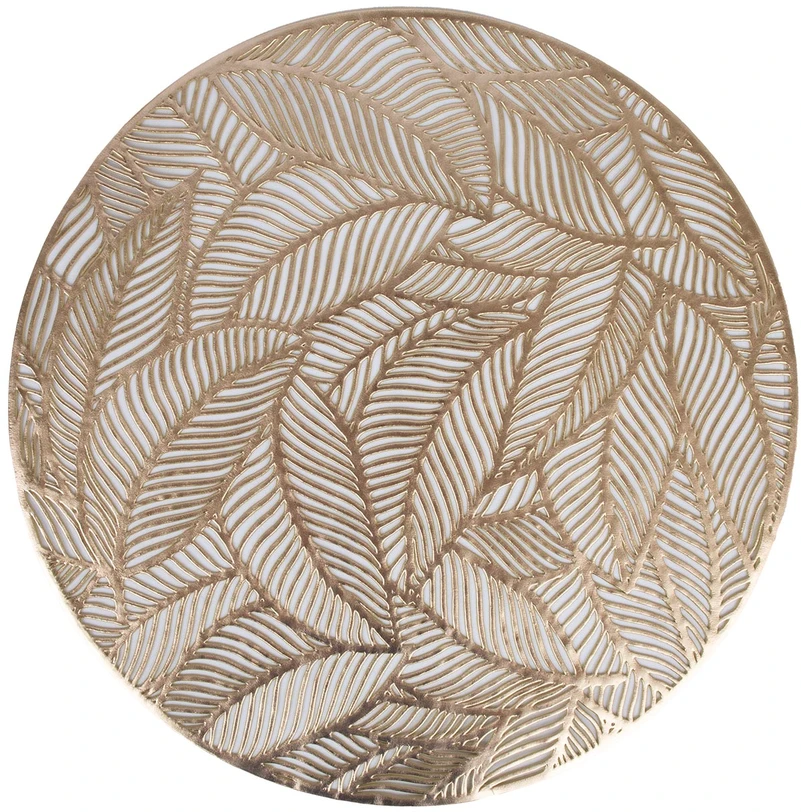Home4You Kilimėlis APVALUS LAPAS D38cm, auksinis