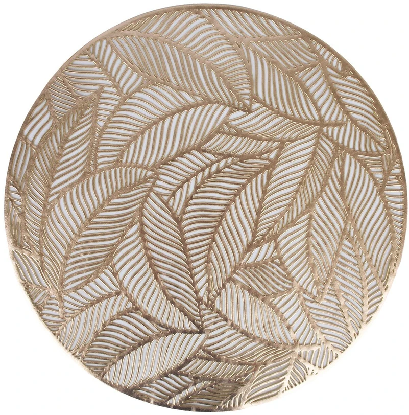 Home4You Kilimėlis ROUND LEAF D38cm, auksinis
