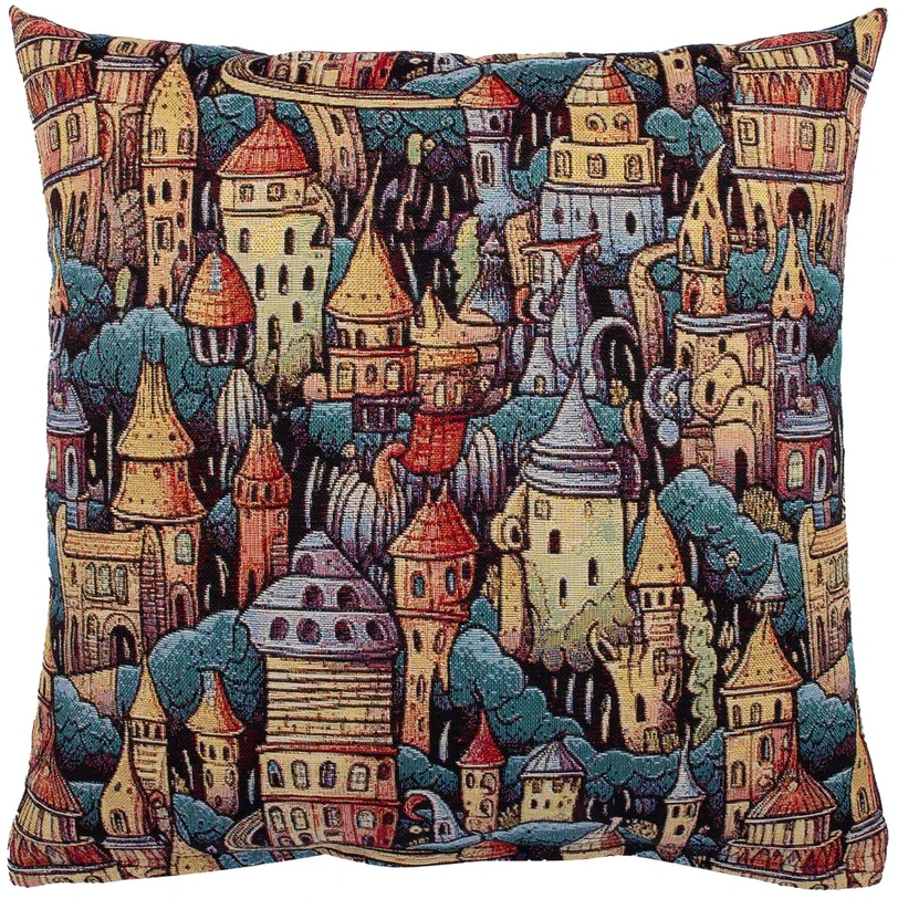 Home4You Pagalvė HOLLY 45x45cm, fantazijų miestas