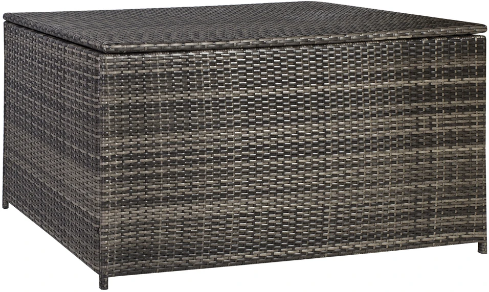 Home4You Dėžė pagalvėlėms WICKER 140x80x65cm, rėmas: plienas su sintetine vytele, spalva: tamsiai ruda