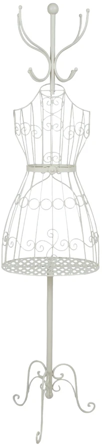 Home4You Palto kabykla / manekenas SANDY 40x30xH172cm, antikvarinis baltas