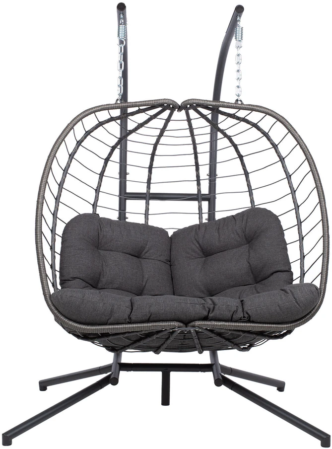 Home4You Supamasis krėslas FINSE 2 vietų 157x110xH196cm Tamsiai pilka