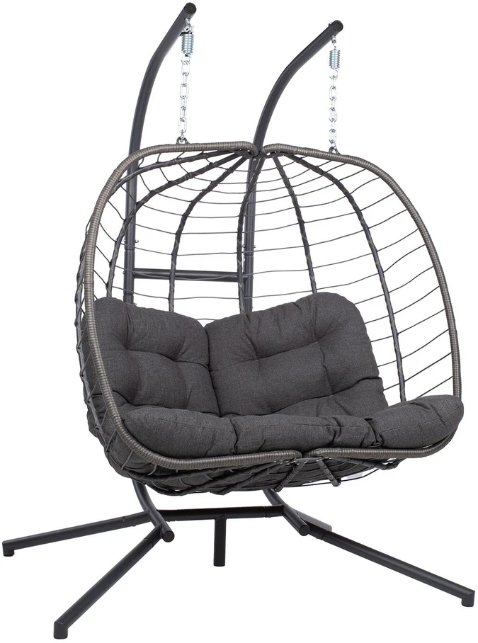 Home4You Supamasis krėslas FINSE 2 vietų 157x110xH196cm Tamsiai pilka