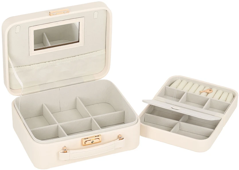 Home4You Papuošalų dėžutė SEZANE TRAVEL 23,5×18,5x9cm, balta