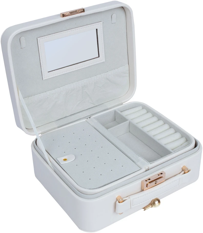 Home4You Papuošalų dėžutė SEZANE TRAVEL 23,5×18,5x9cm, balta