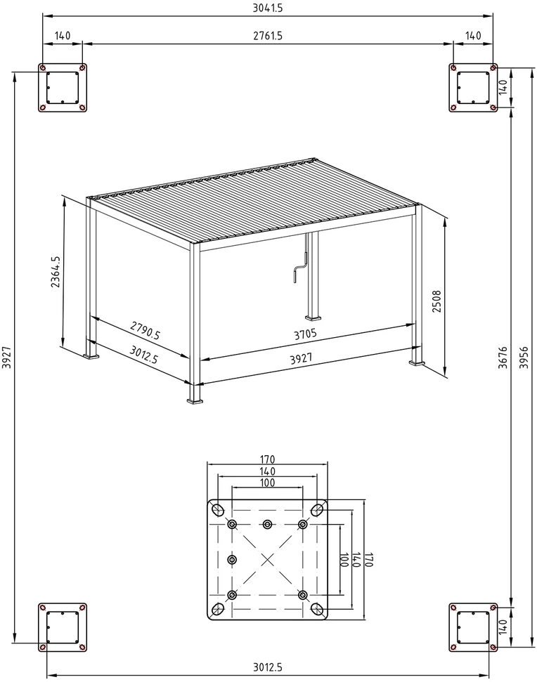 Home4You Pavėsinė MIRADOR-111 3x4m, balta