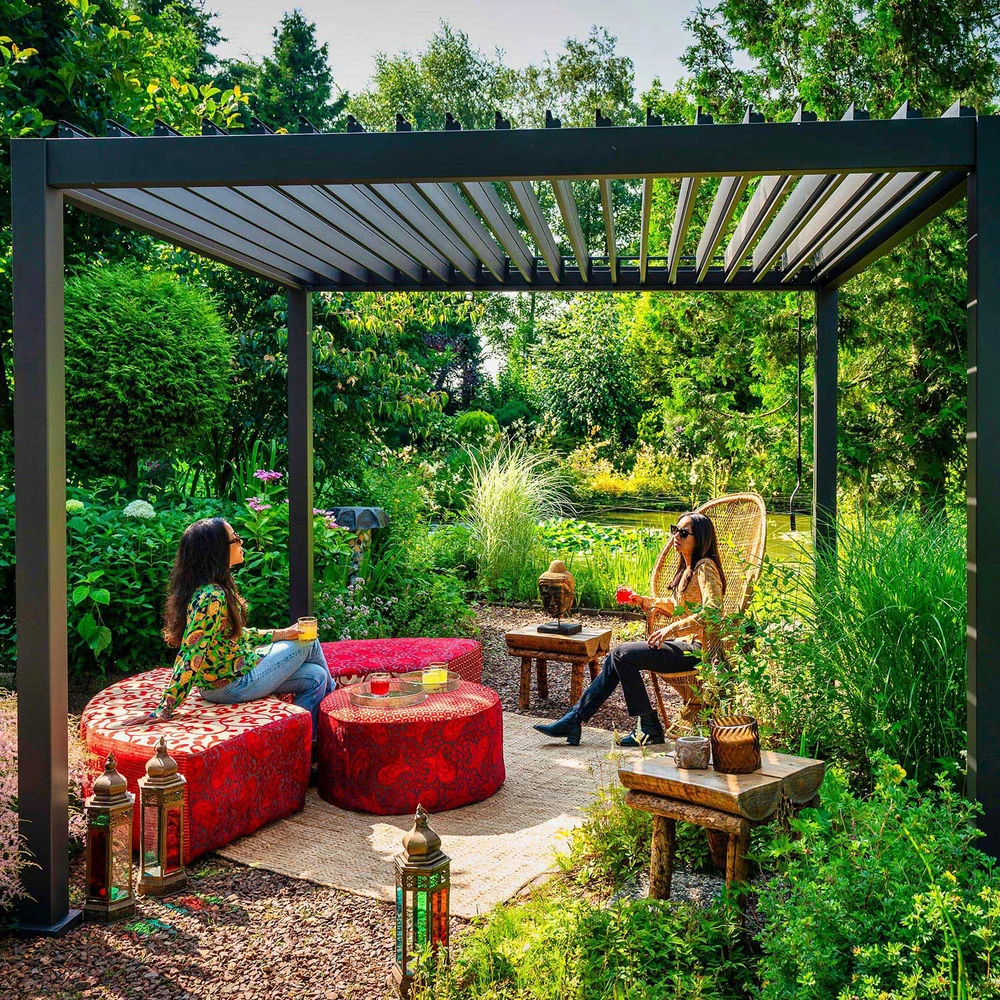 Home4You GAZEBO MIRADOR pavėsinė 3x3x2,5m, tamsiai pilkos spalvos