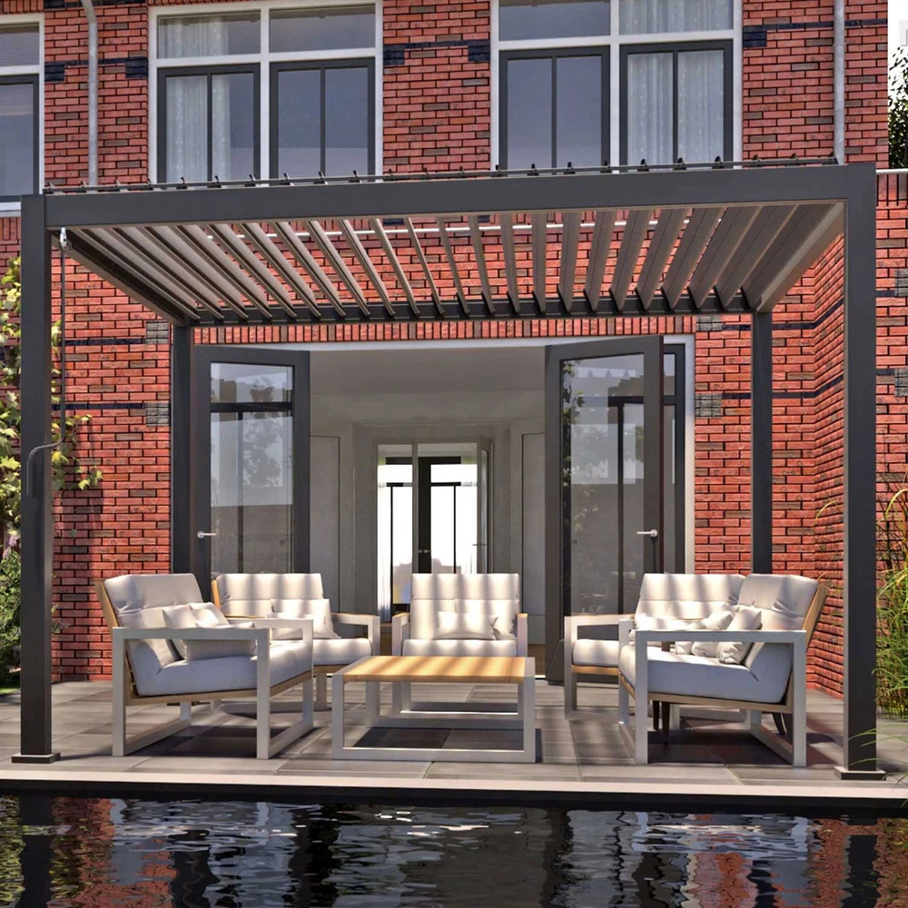 Home4You GAZEBO MIRADOR pavėsinė 3x3x2,5m, tamsiai pilkos spalvos