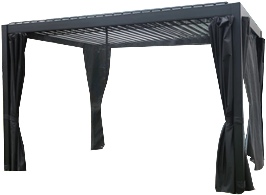 Home4You Pavėsinė MIRADOR 3x3x2,5m Tamsiai Pilka Su užuolaidomis