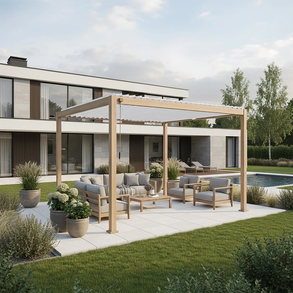 Home4You Pavėsinė MIRADOR-111 3x4m Šviesios medienos imitacija