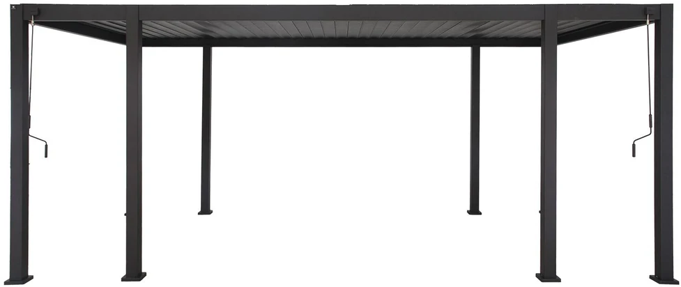 Home4You Dark Pavėsinė MIRADOR-111 su žaliuzinėmis sienelėmis 3x6m, tamsiai pilka