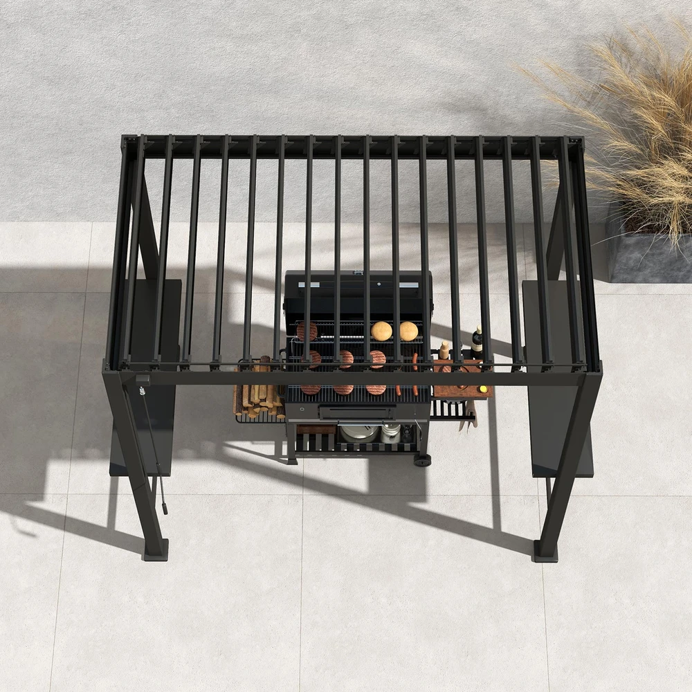 Home4You Gazebo MIRADOR BBQ-88 2,55x1,5m, dark pilkas