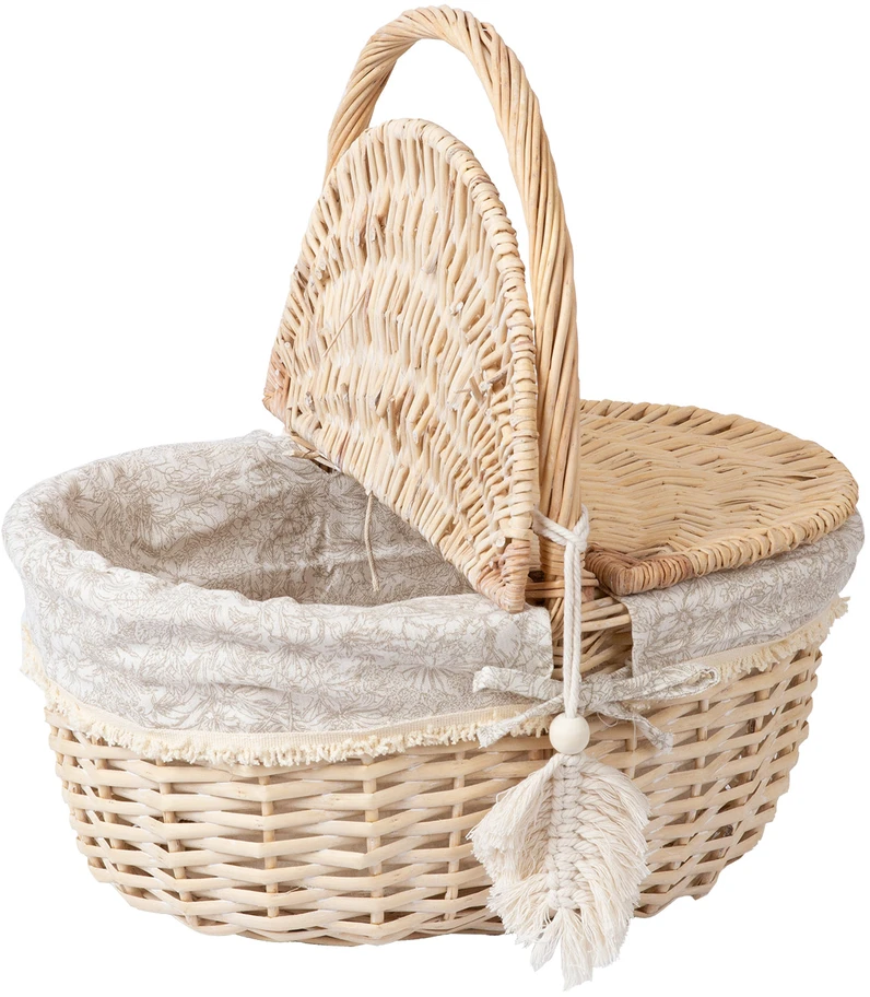 Home4You Pikniko krepšelis WILLI TASSEL 40x32xH17/40cm