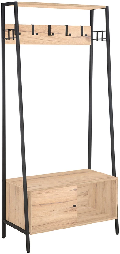 Home4You Prieškambario lentyna HANNES 84x40xH180cm Rustic melaminas