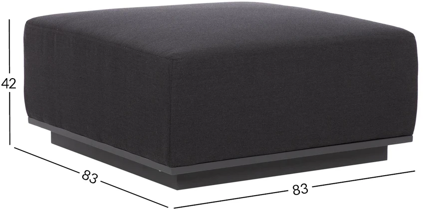 Home4You Dark Pufas FULLER 83x83xA42cm, tamsiai pilkas