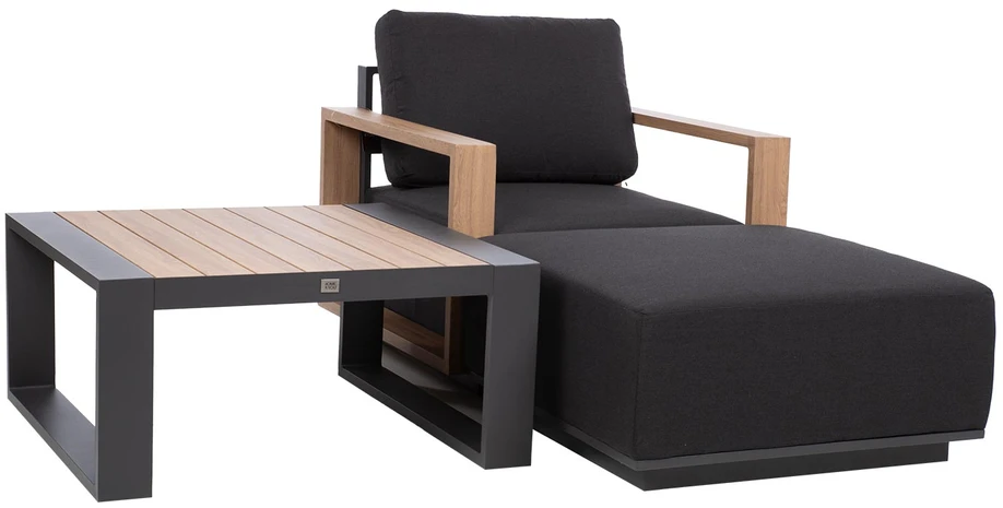 Home4You Dark Pufas FULLER 83x83xA42cm, tamsiai pilkas