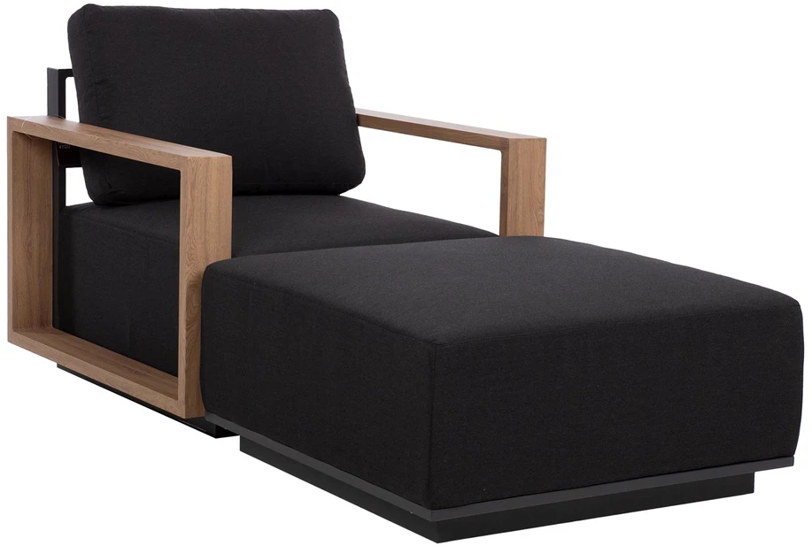 Home4You Dark Pufas FULLER 83x83xA42cm, tamsiai pilkas