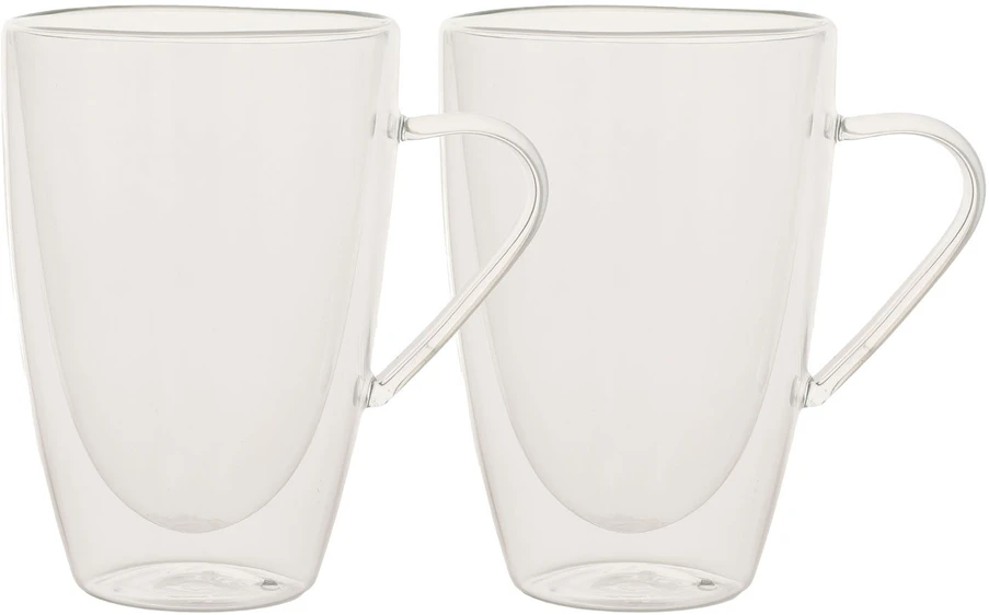 Home4You Dvigubi puodeliai (2 vnt.), po 350 ml, stikliniai, su dviguba sienele