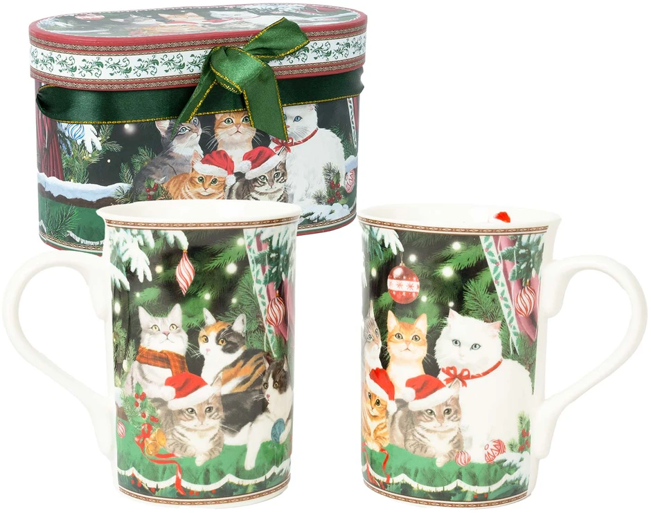 Home4You Puodeliai MIA CATS H10,5cm 300ml 2vnt dovanų dėžutėje