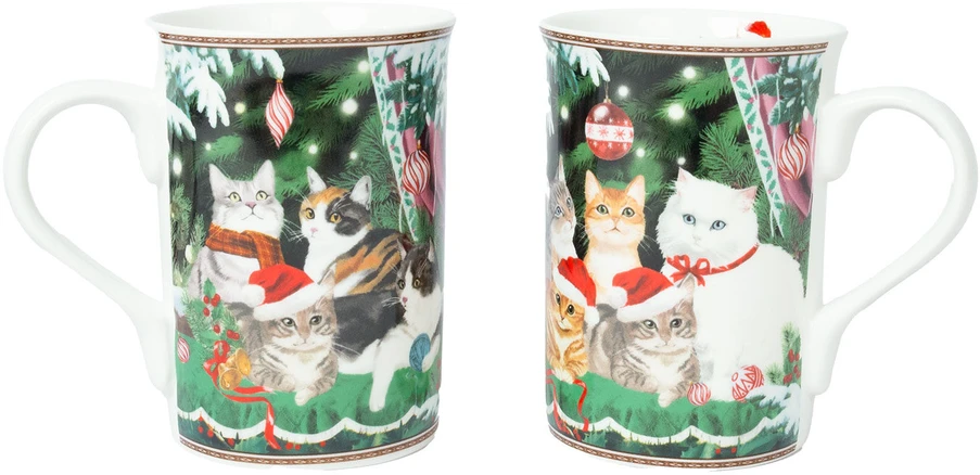 Home4You Puodeliai MIA CATS H10,5cm 300ml 2vnt dovanų dėžutėje