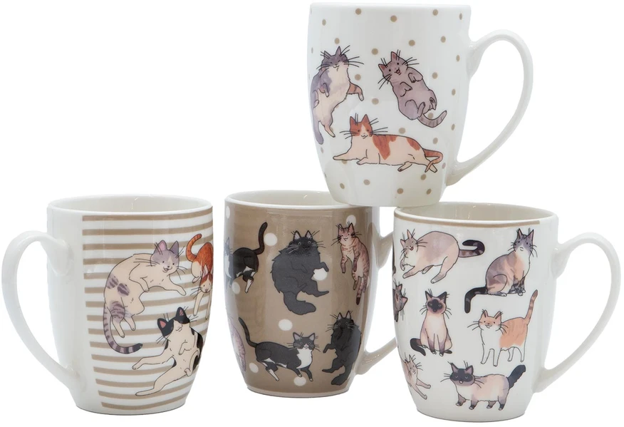 Home4You Puodelis CAT D8xH10,5cm 400ml, mišrus