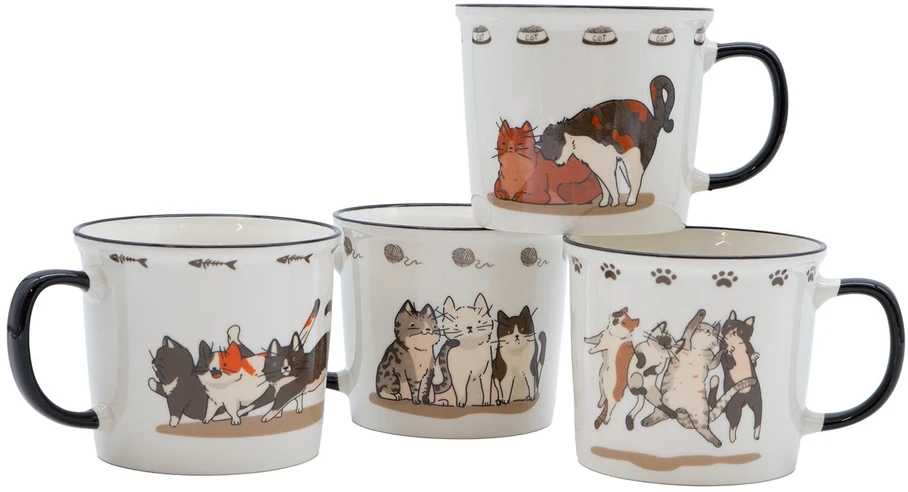 Home4You Puodelis CATS D9xH8cm 400ml, mišrus