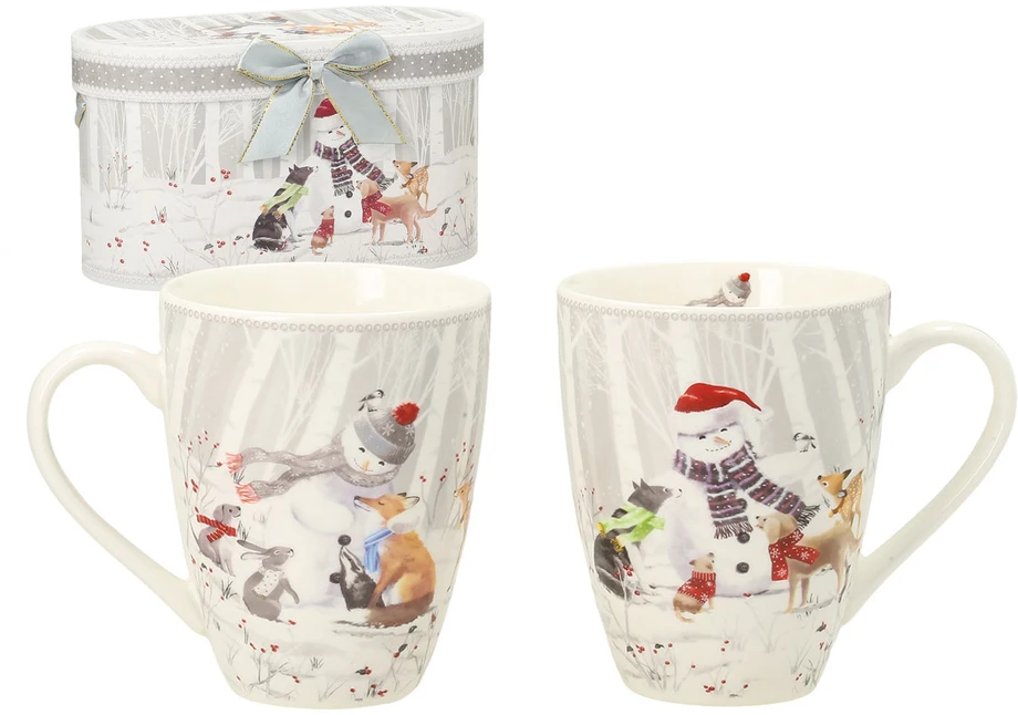 Home4You Puodeliai MIA SNOW H10,5cm 340ml, 2vnt dovanų dėžutėje