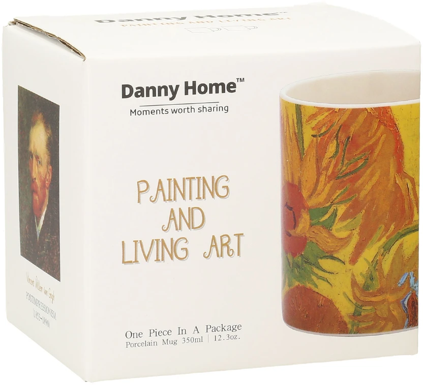 Home4You Puodelis PAINTING ART H9.5cm 350ml "Saulėgrąžos"