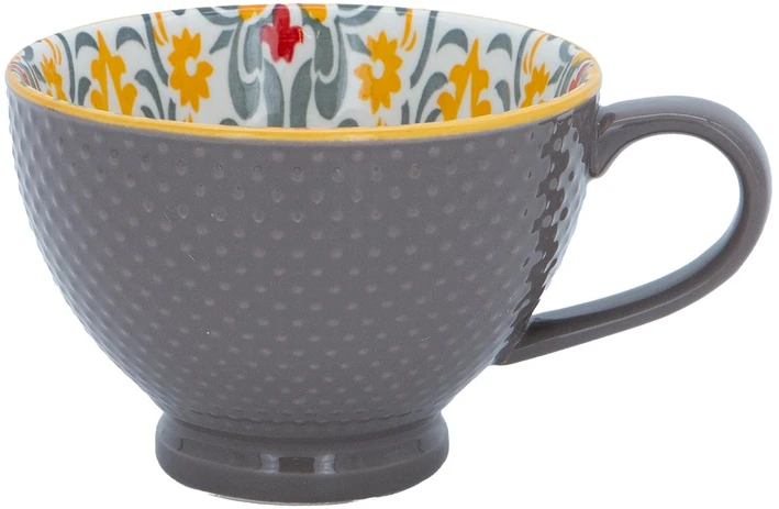 Home4You Puodelis SEREN H7, 7cm 355ml, ruda/geltonas