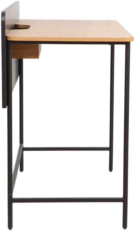 Home4You Rašomasis stalas HARPER 100x49,5xA85 cm, uosio/juodos spalvos